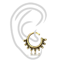 Cargar imagen en el visor de la galería, Helix Tragus Piercing Brass antik golden Punkte Dreiecke 0,8 mm Ohrpiercing - chic-net.de
