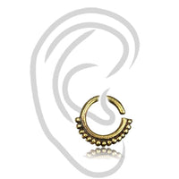 Cargar imagen en el visor de la galería, Helix Tragus Piercing Brass antik golden Punktelinie 0,8mm Ohrpiercing - chic-net.de

