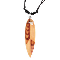 Load image into Gallery viewer, Surferkette Haifzahn Surfbrett rund Holz Muschel verstellbar - chic-net.de
