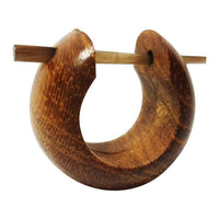 Load image into Gallery viewer, Holz Creolen 16mm Ohrringe Horn Pin organic - chic-net.de
