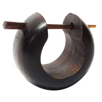 Load image into Gallery viewer, Holz Creolen 16mm Ohrringe Horn Pin organic - chic-net.de
