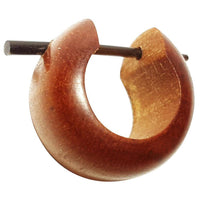 Load image into Gallery viewer, Holz Creolen 16mm Ohrringe Horn Pin organic - chic-net.de
