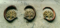Cargar imagen en el visor de la galería, Holz dunkelbraun Piercing Hook Brass gold Baum des Lebens - chic-net.de
