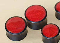 Load image into Gallery viewer, Holz Flesh Plug Sonoholz rot Resin Inlay double flared - chic-net.de
