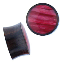 Load image into Gallery viewer, Holz Flesh Plug Sonoholz rot Resin Inlay double flared - chic-net.de
