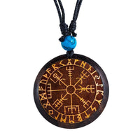 Load image into Gallery viewer, Holz KetteTürkis verstellbar Baumwolle rund Raute - chic-net.de
