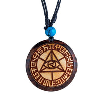 Load image into Gallery viewer, Holz KetteTürkis verstellbar Baumwolle rund Raute - chic-net.de
