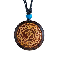 Load image into Gallery viewer, Holz KetteTürkis verstellbar Baumwolle rund Raute - chic-net.de
