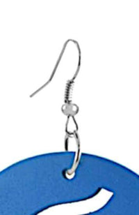 Load image into Gallery viewer, Holz Ohrringe Spirale blau 50 mm Edelstahl Ohrhänger - chic-net.de
