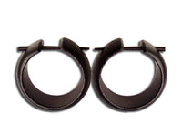 Load image into Gallery viewer, Holz Pin Creolen handgeschnitzt abgerundet dunkelbraun Horn-Pin Ohrringe 20 mm - chic-net.de
