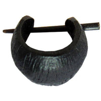 Load image into Gallery viewer, Holz Pin Ohrringe Creolen breit schwarz raue Oberfläche Rillen 16 mm - chic-net.de
