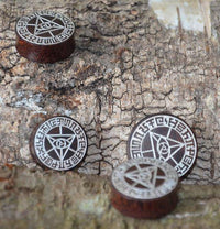 Load image into Gallery viewer, Holz Plug Auge Dreieck dreigeteilt silber double flared - chic-net.de
