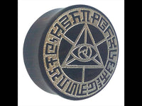 Load image into Gallery viewer, Holz Plug Auge Dreieck dreigeteilt silber double flared - chic-net.de
