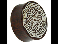 Cargar imagen en el visor de la galería, Holz Plug Blumen Wabe silber double flared - chic-net.de
