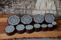 Cargar imagen en el visor de la galería, Holz Plug Blumen Wabe silber double flared - chic-net.de
