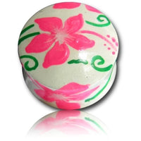 Load image into Gallery viewer, Holz Plug Hawaii Blume rosa grün Tunnel Ohrschmuck Teakholz Handverarbeitet Ohrstecker Ohrringe - chic-net.de
