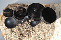 Cargar imagen en el visor de la galería, Holz Plug konkav Eisenholz Punktestruktur schwarz - chic-net.de
