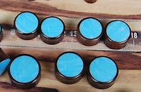 Cargar imagen en el visor de la galería, Holz Plug Sonoholz türkis schillernd Inlay Resin hellblau double flared - chic-net.de
