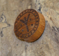 Cargar imagen en el visor de la galería, Holz Plug Teakholz Rune Leben Tod Punkte double flared - chic-net.de
