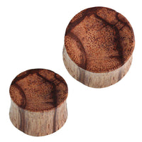 Load image into Gallery viewer, Holz Plug Zebraholz konkav Maserung braun hell dunkel - chic-net.de
