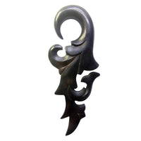 Load image into Gallery viewer, Holz schwarz 8mm Lobe Piercing Hook Flame 8cm lang - chic-net.de
