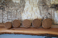 Load image into Gallery viewer, Holz Teakholz Plug Blume des Lebens double flared - chic-net.de
