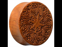 Load image into Gallery viewer, Holz Teakholz Plug Ornament braun double flared - chic-net.de
