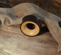 Load image into Gallery viewer, Holz Tunnel braun gelb Sonoholz Teakholz double flared - chic-net.de
