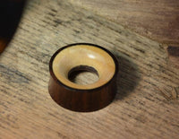 Load image into Gallery viewer, Holz Tunnel braun gelb Sonoholz Teakholz double flared - chic-net.de
