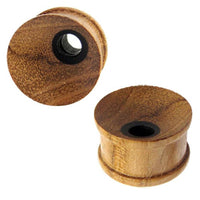 Load image into Gallery viewer, Holz Tunnel Plug gemasert Loch klein Teakholz Eisenholz handgeschnitzt Expander Holzplug Piercing - chic-net.de
