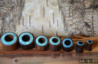 Load image into Gallery viewer, Holz Tunnel Sonoholz Crushed Türkis Stein Inlay Rim - chic-net.de
