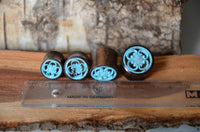 Load image into Gallery viewer, Holz Tunnel Sonoholz Resin Türkis Inlay Spiralbögen Blume - chic-net.de
