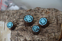 Load image into Gallery viewer, Holz Tunnel Sonoholz Resin Türkis Inlay Spiralbögen Blume - chic-net.de
