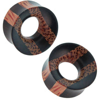 Cargar imagen en el visor de la galería, Holz Tunnel Streifen braun schwarz Eisenholz Kokosholz Tribal Plug handgeschnitzt Expander - chic-net.de
