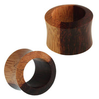 Load image into Gallery viewer, Holz Tunnel Tamarinde zweifarbig konvex hell dunkel braun - chic-net.de
