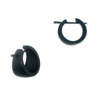 Load image into Gallery viewer, Holzcreolen, dunkelbraune Holzcreolen, handgeschnitzt aus dunkelbraunem Sonoholz, 16mm, Pin-Ohrringe - chic-net.de
