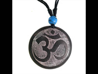 Load image into Gallery viewer, Holzkette silbern Gravur Türkis Stein Sonoholz Baumwolle verstellbar unisex - chic-net.de
