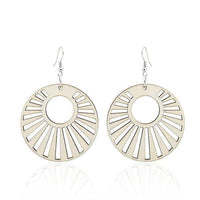Load image into Gallery viewer, Holzohrringe bunt 5 cm rund Kreis Strahlen Ohrringe Holz Ohrhänger Organic Damen - chic-net.de
