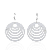 Load image into Gallery viewer, Holzohrringe bunt 50 mm rund Halbkreise Damen Ohrringe Holz Ohrhänger Organic - chic-net.de
