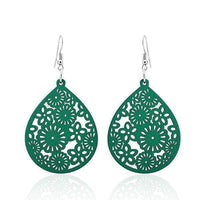 Cargar imagen en el visor de la galería, Holzohrringe bunt Blumen filigran 50 mm Tropfen Damen Ohrringe Holz Ohrhänger Organic - chic-net.de
