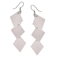 Load image into Gallery viewer, Holzohrringe Rauten lang 70 mm Tribal Ohrringe Holz bunt Edelstahl Ohrhänger Organic - chic-net.de
