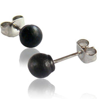 Load image into Gallery viewer, Holzohrstecker Ohrstecker Edelstahl schwarz 7 mm Kugel unisex - chic-net.de
