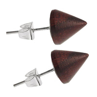Load image into Gallery viewer, Holzohrstecker Ohrstecker Holz Kegel 925er Sterlingsilber 8 mm Maserung - chic-net.de
