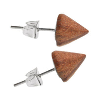 Load image into Gallery viewer, Holzohrstecker Ohrstecker Holz Kegel 925er Sterlingsilber 8 mm Maserung - chic-net.de
