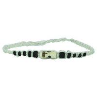 Load image into Gallery viewer, Holzperlen schwarz Armband weiß Totenkopf Boneperle Wachsfaden handgefädelt unisex - chic-net.de
