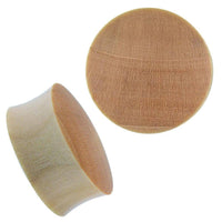 Load image into Gallery viewer, Holzplug Krokodilholz hell leicht konvex handgeschnitzt Tribal Plug Expander Holz Tunnel - chic-net.de
