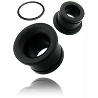 Load image into Gallery viewer, Holztunnel Eisenholz Gummiring schwarz single flared handgeschnitzt Tribal Holz Tunnel Plug - chic-net.de
