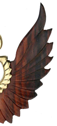 Load image into Gallery viewer, Hook Piercing Ohrgewicht Engel Flügel 3mm Messing Holz - chic-net.de
