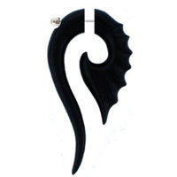 Load image into Gallery viewer, Horn Fake Piercing schwarz gezackt Spirale lang Edelstahl - chic-net.de
