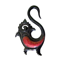 Cargar imagen en el visor de la galería, Horn Piercing Dehnschnecke rot Inlay Schwan - chic-net.de
